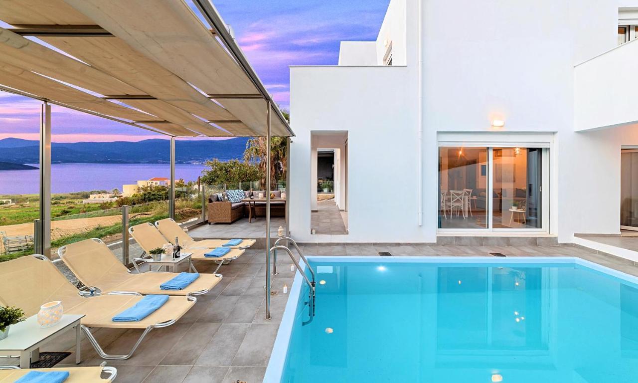 Cretan Sunset Villa Heated Pool Dhramia Bagian luar foto