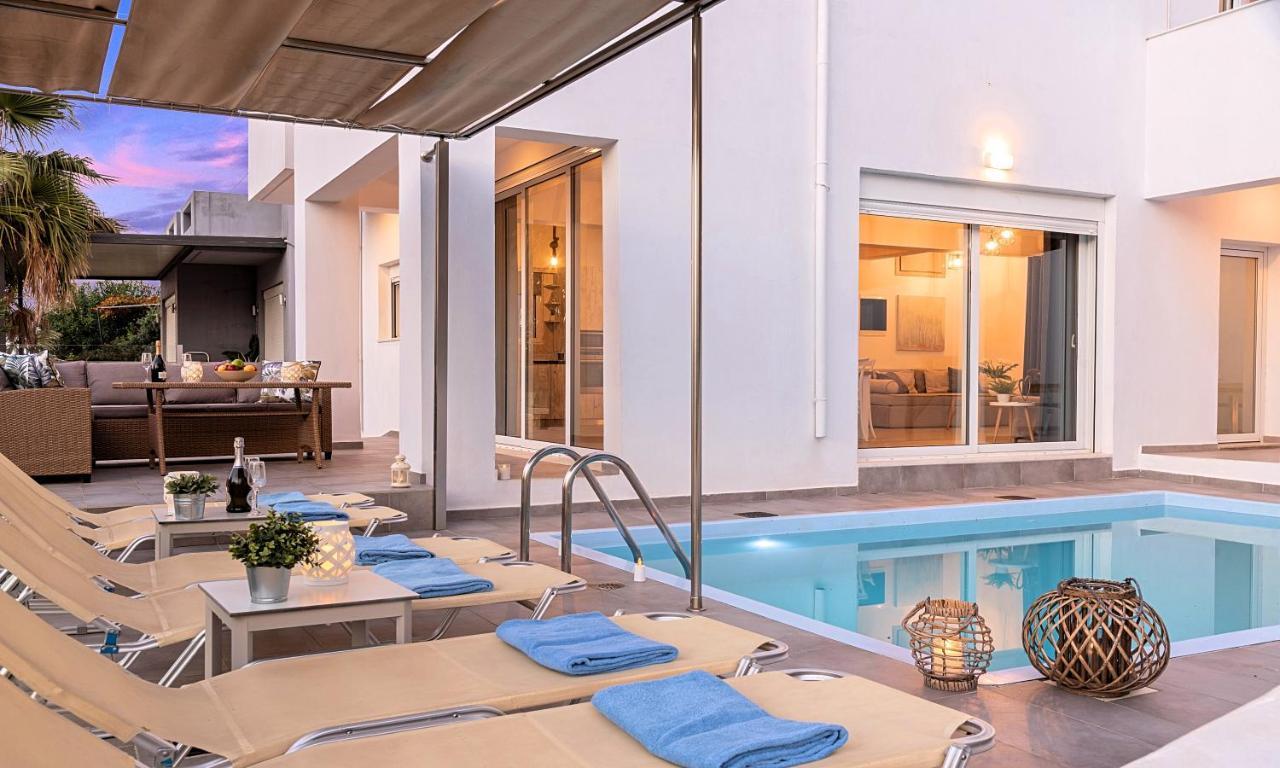 Cretan Sunset Villa Heated Pool Dhramia Bagian luar foto