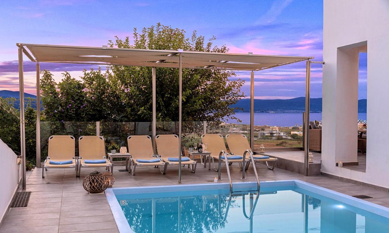 Cretan Sunset Villa Heated Pool Dhramia Bagian luar foto
